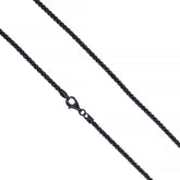 925 Sterling Silver Black Rhodium 2mm 2.5mm 3mm Sparkle Margarita Rock Chain